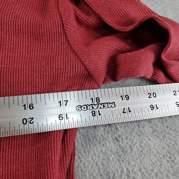 Roebuck & Co Shirt Top Womens XL Red Heart Ribbed Long Sleeve Round Neck Thermal - Picture 3 of 8